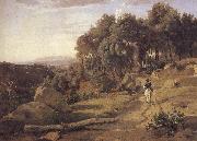 camille corot A view of the burner of Volterra Spain oil painting artist